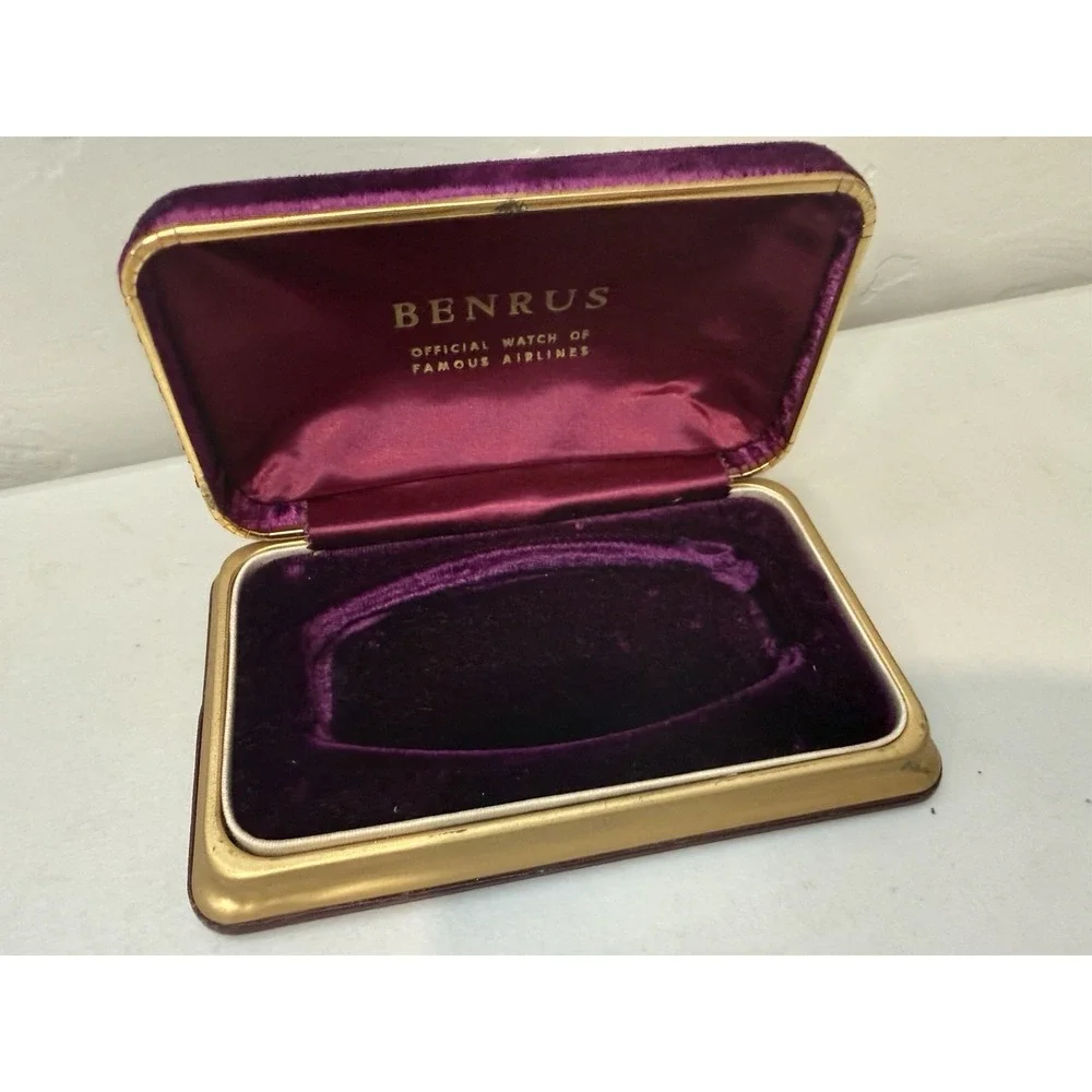 Vintages benrus Velvet clamshell watchbox official airlines Men gift displays
